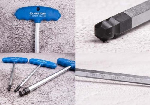 ZESTAW IMBUSÓW Z UCHWYTEM &quot;T&quot; 8szt. 1150 - HEX Z KULKĄ 2 - 10mm, STOJAK King Tony