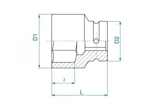 NASADKA KRÓTKA UDAROWA 1&quot; CALOWA 1-3/4&quot; x 65mm, 6-kąt King Tony