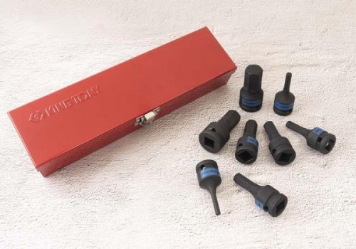 ZESTAW NASADEK UDAROWYCH Z KOŃCÓWKĄ HEX 1/2&quot; 8cz. KRÓTKIE 5 - 19mm, KASETA King Tony
