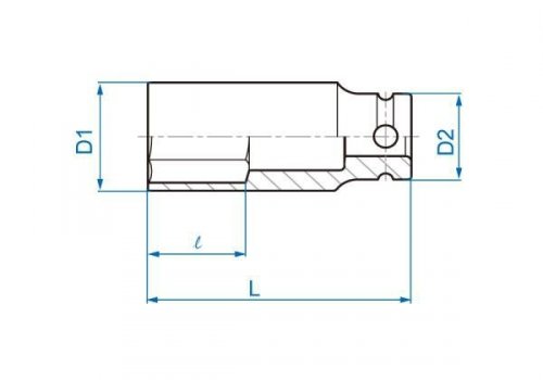 NASADKA DŁUGA UDAROWA 1/2&quot; CALOWA 3/4&quot; x 80mm, 6-kąt King Tony