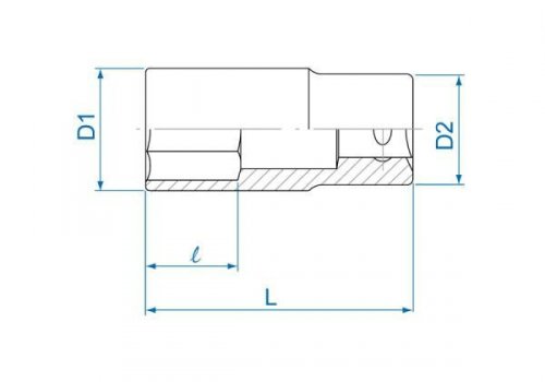NASADKA DŁUGA 3/4&quot; 38mm x 90mm 6-kąt. Cr-V King Tony