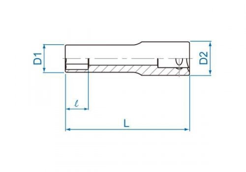 NASADKA DŁUGA CIENKOŚCIENNA 3/8&quot; 12mm x 65mm 6-kąt, DO ŚWIEC ŻAROWYCH, CHROM King Tony