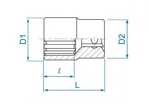 NASADKA KRÓTKA 1/4&quot; 4.5mm x 24mm, 12-kąt. Cr-V King Tony