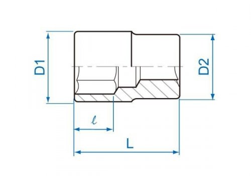 NASADKA KRÓTKA 1/4&quot; 15mm x 24mm, 6-kąt. Cr-V King Tony