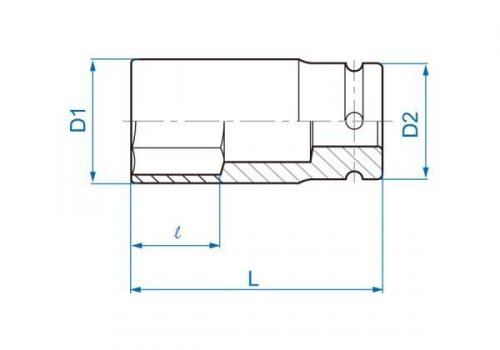NASADKA DŁUGA UDAROWA CIENKOŚCIENNA 3/4&quot; 30mm x 90mm, 6-kąt King Tony