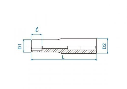 NASADKA DŁUGA GWIAZDKOWA 1/4&quot; E-TORX E5 x 50mm, Cr-V King Tony