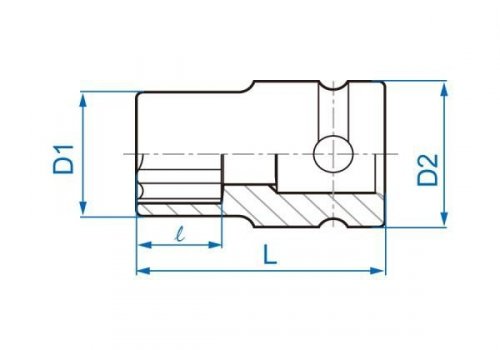NASADKA KRÓTKA UDAROWA GWIAZDKOWA 3/4&quot; E24 x 50mm King Tony