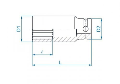 NASADKA DŁUGA UDAROWA 1/2&quot; 30mm x 80mm, 12-kąt King Tony
