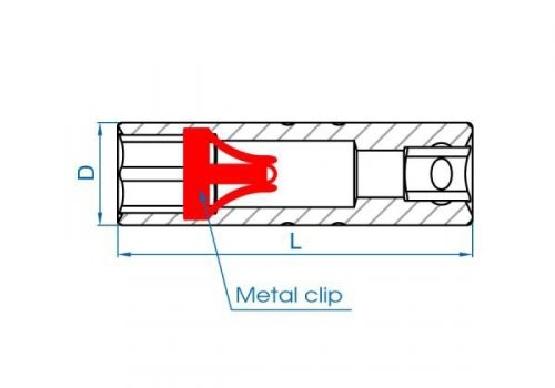 NASADKA DO ŚWIEC 1/2&quot; 14mm x 70mm 12-kąt. WKŁADKA Z METALOWYM KLIPSEM King Tony