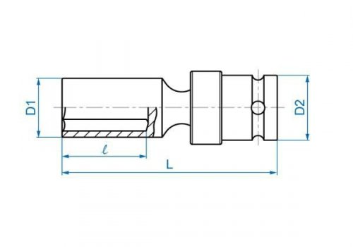 NASADKA DŁUGA UDAROWA Z PRZEGUBEM 1/2&quot; 16mm x 91mm, 6-kąt King Tony