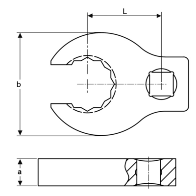 Klucz pazurowy oczkowy półotwarty 3/8&quot; rozmiar 1.9/16&quot; BAHCO