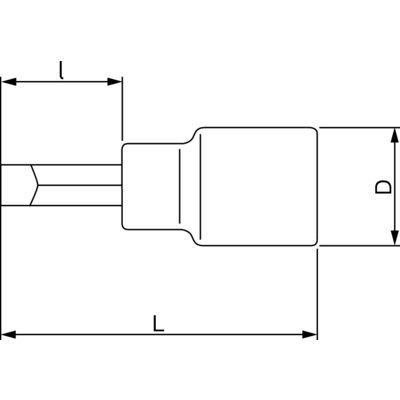 Nasadka trzpieniowa 1/4&quot; do śrub płaskich 4.5 mm BAHCO