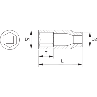 Nasadka 6-kątna głęboka 1/4&quot; cienkościenna 1/8&quot; BAHCO