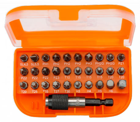Zestaw bitów 31szt. Pozidriv, TORX, Hexagon, uchwyt 1/4&#039;&#039; BAHCO