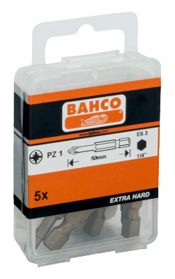 Bity utwardzone torsion Pozidriv PZ1 – 50 mm BAHCO