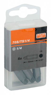 Bit udarowy 5/16&quot; TORQ-SET 1/4&quot; x 32 mm, 5 szt. BAHCO