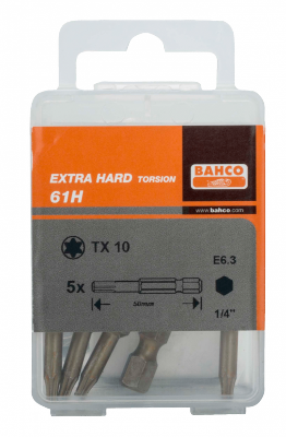 Bit utwardzony 1/4&quot; Torsion do śrub TORX T15x50 mm, 5 szt. BAHCO