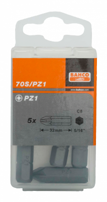 Bit 5/16&quot; PZ2x32mm,  5 szt. BAHCO