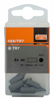Bit 1/4&quot; do śrub TORX, z otworem TR9x25 mm, 5 szt. BAHCO