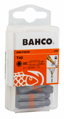 Wkrętak TORX® T40 1/4&quot; Stożkowe wiertło 25 mm BAHCO