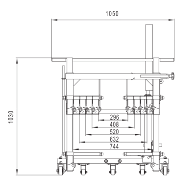 Wózek hydrauliczny do kół udźwig 600 kg zakres średnicy koła 300-1300 mm BAHCO