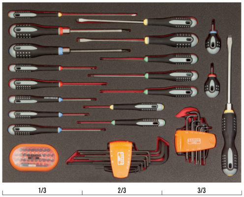 Wkład narzędziowy MIX SCD BITS - 66 elementów BAHCO