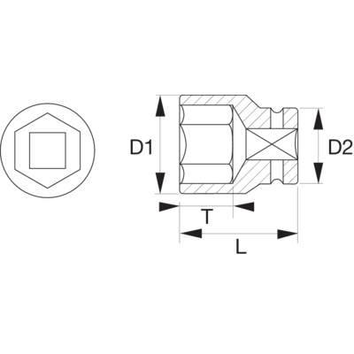 Nasadka nieiskrząca CU-BE 1/2&quot; 6-kątna 30 mm BAHCO
