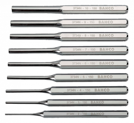 Wybijaki 8-kątne Vanadium extra, zestaw 9 sztuk, 2-10 mm BAHCO
