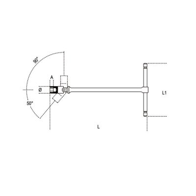 Klucz nasadowy typu T 6-kątny 19 mm z przegubem, 952 Beta