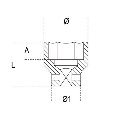 Nasadka udarowa 3/4&quot; 6-kątna 30 mm, 728 Beta