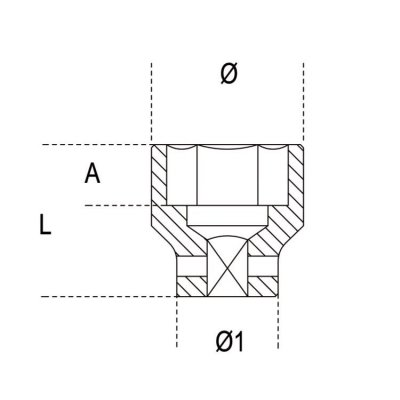 Nasadka udarowa 1/2&quot; 6-kątna 32 mm, 720 Beta