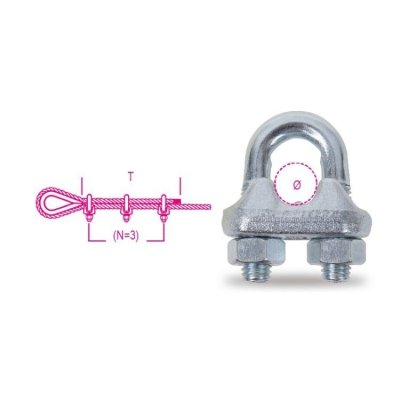 Zacisk linowy kabłąkowy stalowy ocynkowany 10 mm (3.8&quot;) Robur