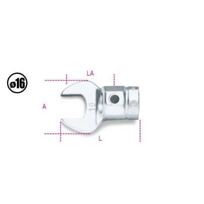 Końcówka wtykowa płaska 12 mm, króciec 16 mm, 642 Beta