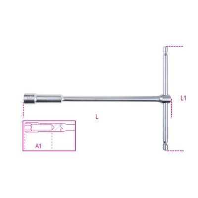 Klucz nasadowy typu T 6-kątny 8 mm, z głęboką nasadką, dł. 220 mm, 949 Beta