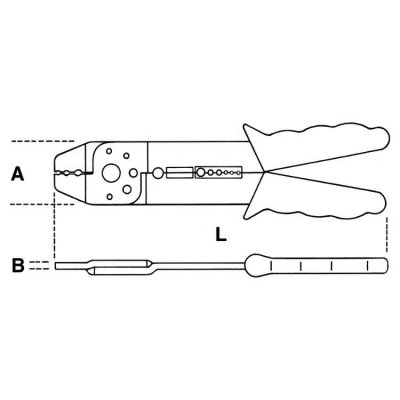 Szczypce do zaciskania nieizolowanych końcówek kablowych zamkniętych 0-8 mm², 1603A Beta