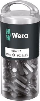 Bit 1/4&quot;DIN3126E6,3 PZ2x25mm opakowanie. 100szt. Wera