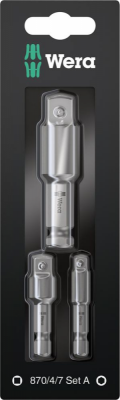 Zestaw adapterów z chwytem 6-kątnym do nasadek 1/4&quot;-1/2&quot;, 3-cz. Wera