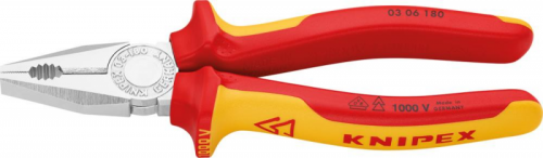 Szczypce uniwersalne (kombinerki) VDE, 160 mm, 03 06 160, KNIPEX