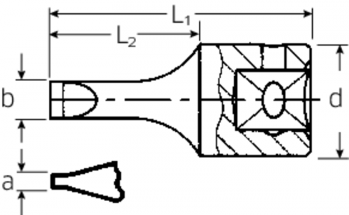 Nasadka 1/4&quot; wkrętakowa płaska 1,0x5,5mm,krótka STAHLWILLE