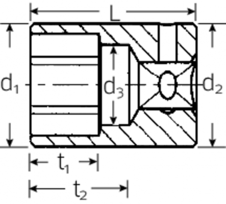 Nasadka 1/4&quot; rozmiar 11/32&quot;, 6-kątna, krótka STAHLWILLE