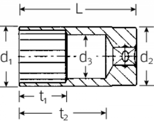 Nasadka 3/8&quot; rozmiar 19/32&quot;, 12-kątna, długa STAHLWILLE