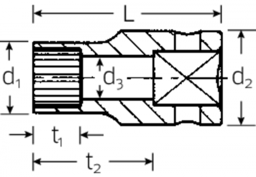 Nasadka 3/8&quot; SPLINE-DR 7/16&quot;=14mm, udarowa STAHLWILLE