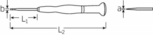 Wkrętak płaski  0,4x2x60mm dla elektroników STAHLWILLE