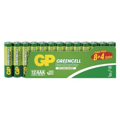 GP Bateria cynkowa GREENCELL AAA (R03) 8+4SH