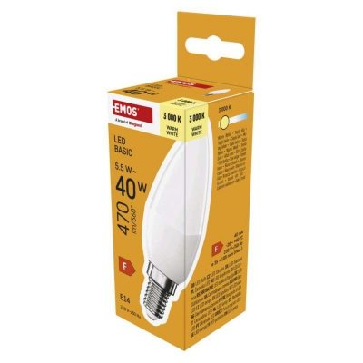 Żarówka LED Basic świeczka  / E14 / 5,5 W (40 W) / 470 lm / 470 lm / Ciepła biel