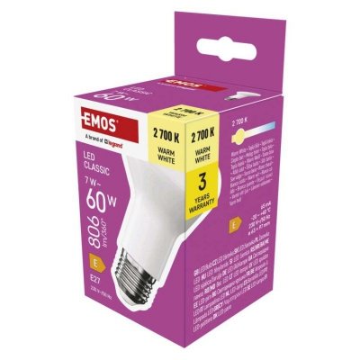 Żarówka LED Classic R63 / E27 / 7 W  (60 W) / 806 lm / ciepła biel