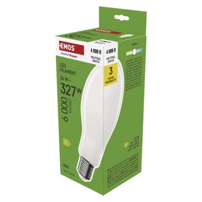 Żarówka LED Filament ED90 / E40 / 36 W (327 W) / 6 000 lm / neutralna biel