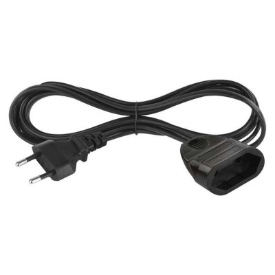 Przedłużacz 1,5 m / 1 gniazdo / czarny / PVC / 0,75 mm2