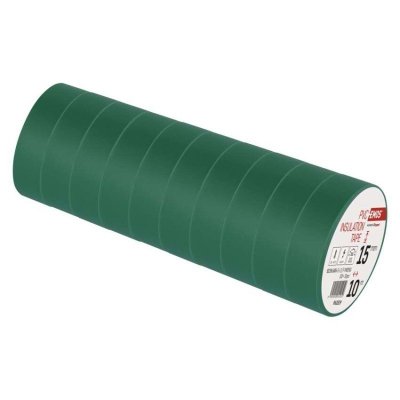 Taśma izolacyjna PVC 15mm / 10m zielona
