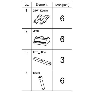 Klemy środkowe KLIK na panel 35 - 40mm 6 kpl CZARNE XFS_K002.8